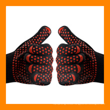 Factory Price EN407 Certificate 932F Heat Resistant BBQ Cooking Gloves Aramid Cooking Gloves Non Slip Silicone Grill Gloves